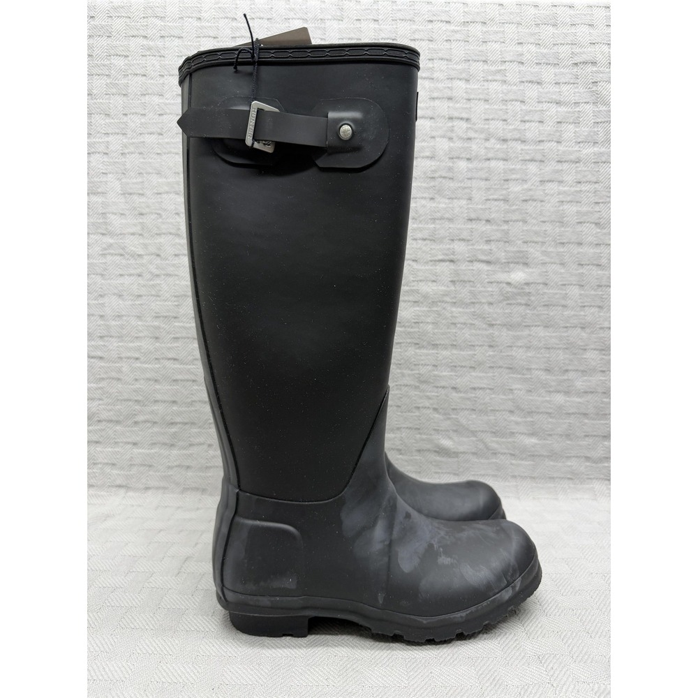 Hunter Boots Womens Size 6 Black Rain Boot Pull On Knee High Rubber Waterproof